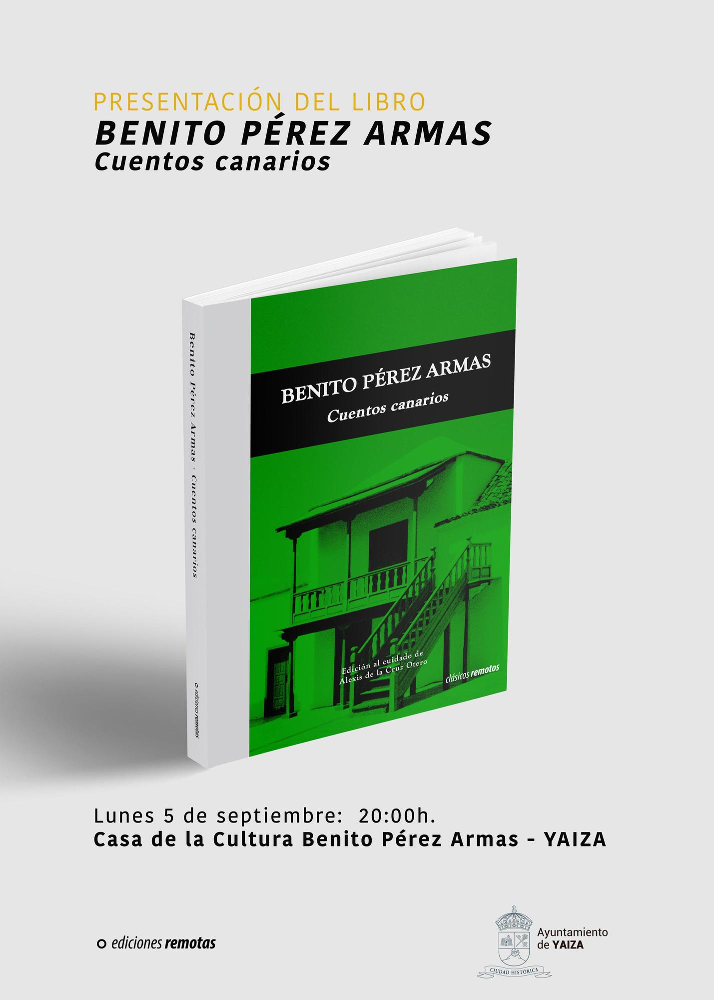 Cartel de presentación del libro Cuentos Canarios, de Benito Pérez Armas.