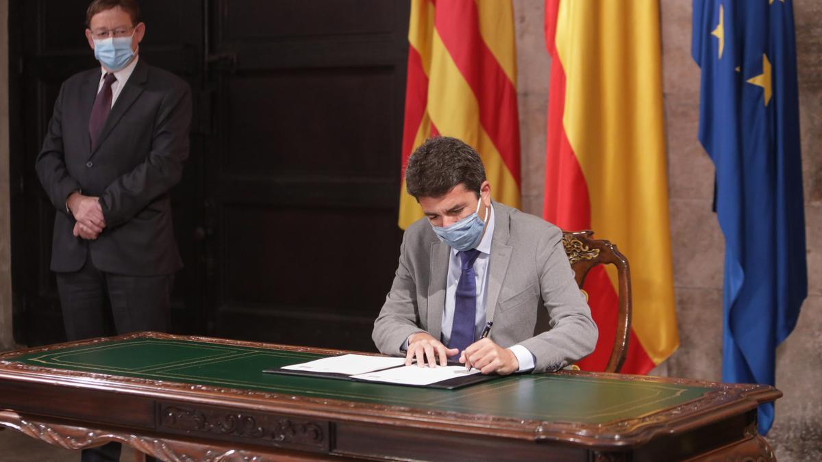 Ximo Puig y Carlos Mazón en el Palau de la Generalitat