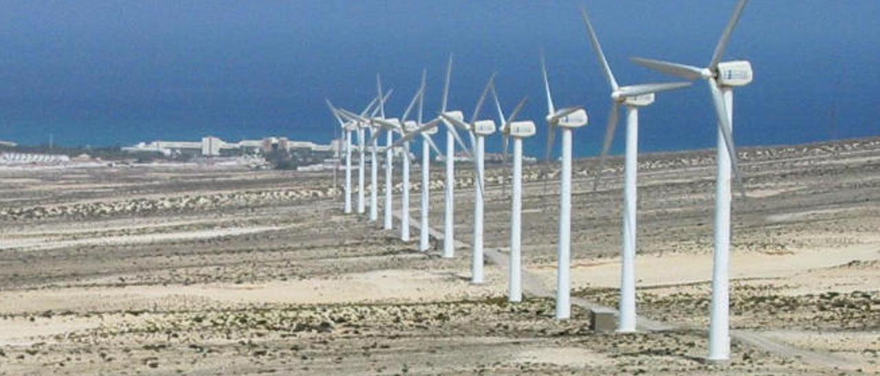 Aerogeneradores en Jandía, Fuerteventura.