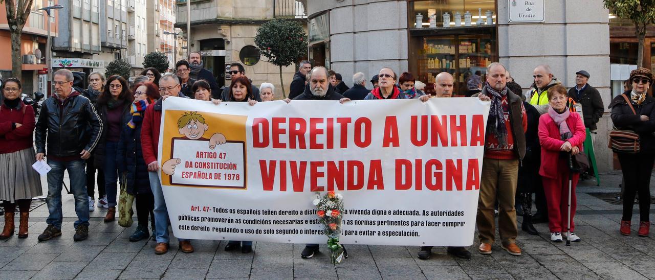 Imagen de archivo de una concentración del colectivo Os Ninguéns en el barrio de O Calvario de Vigo