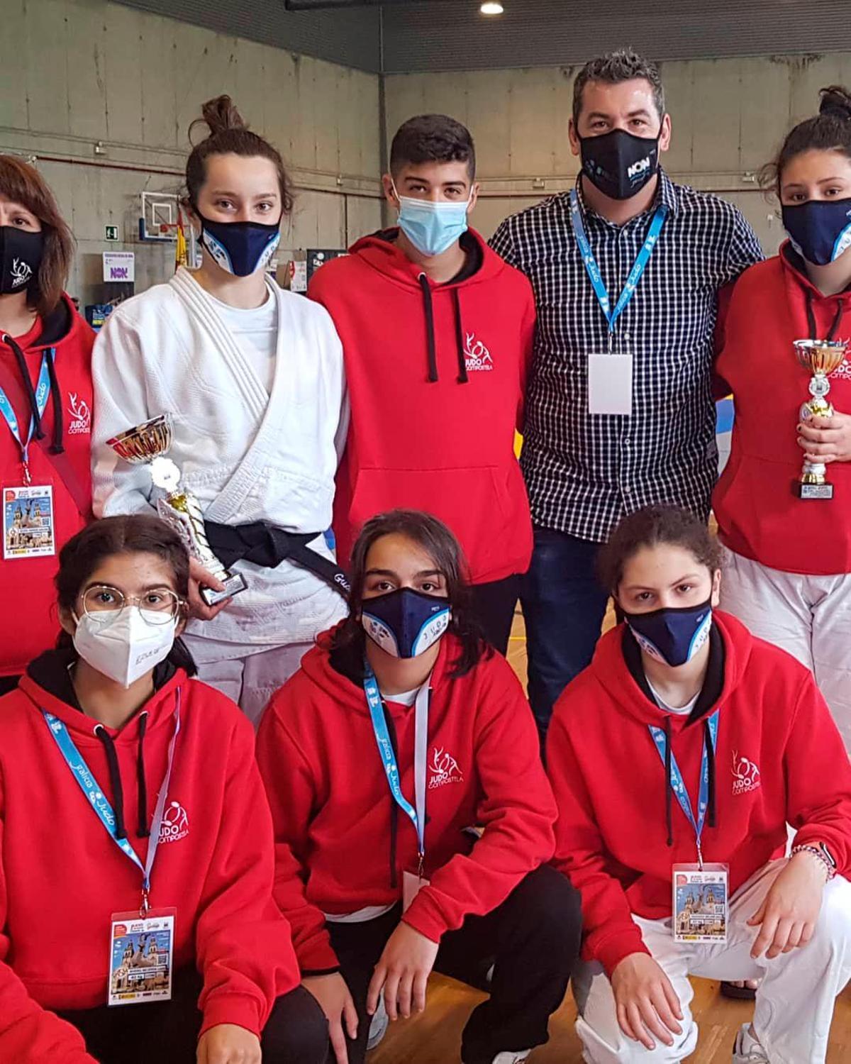 Representantes del Compostela Judo Club en la Copa de España. Foto: S.E.