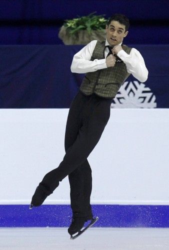 Fernandez of Spain performs during the men's free skating program at the European Figure Skating Championships in Zagreb