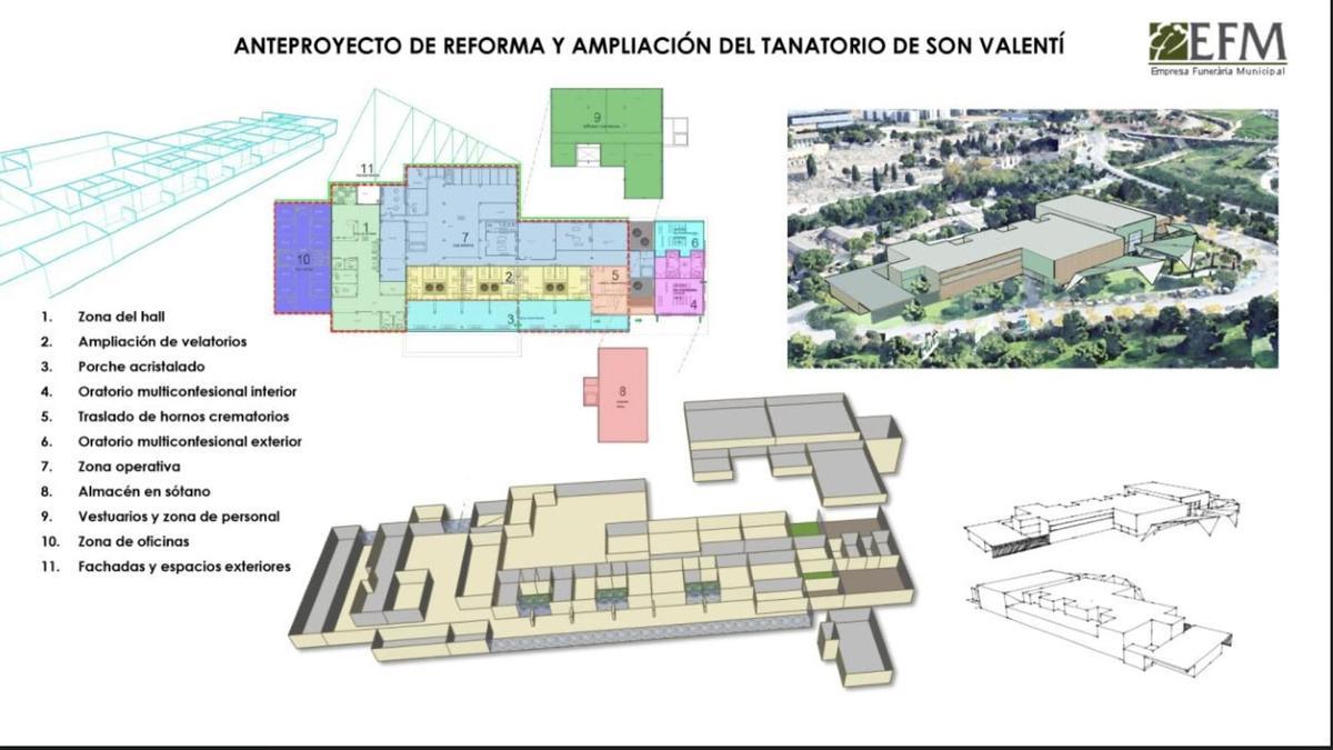 Propuesta de remodelación del tanatorio de Son Valentí aprobada por el consejo de administración de la Funeraria Municipal.