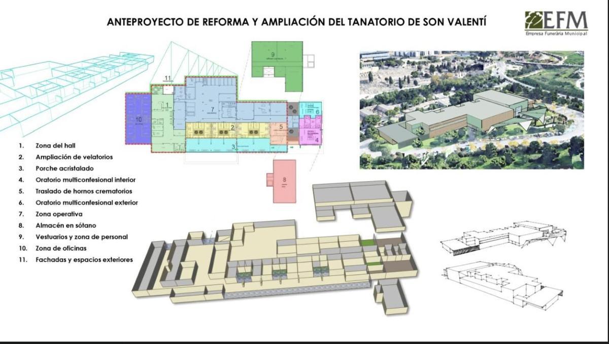 Propuesta de remodelación del tanatorio de Son Valentí aprobada por el consejo de administración de la Funeraria Municipal.