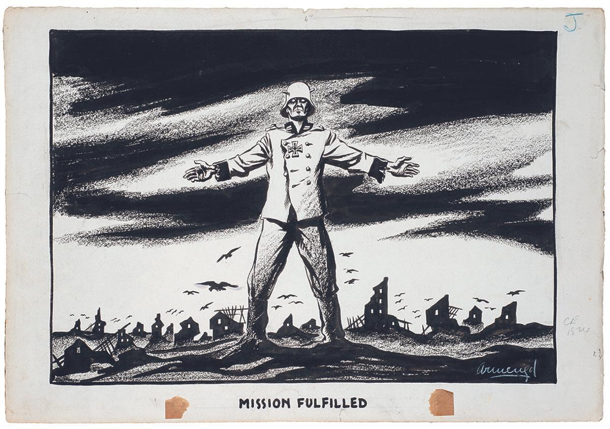 Dibuix de Mario Armengol "Mission fulfilled" ("Missió acomplerta"), de cap a 1942-1944
