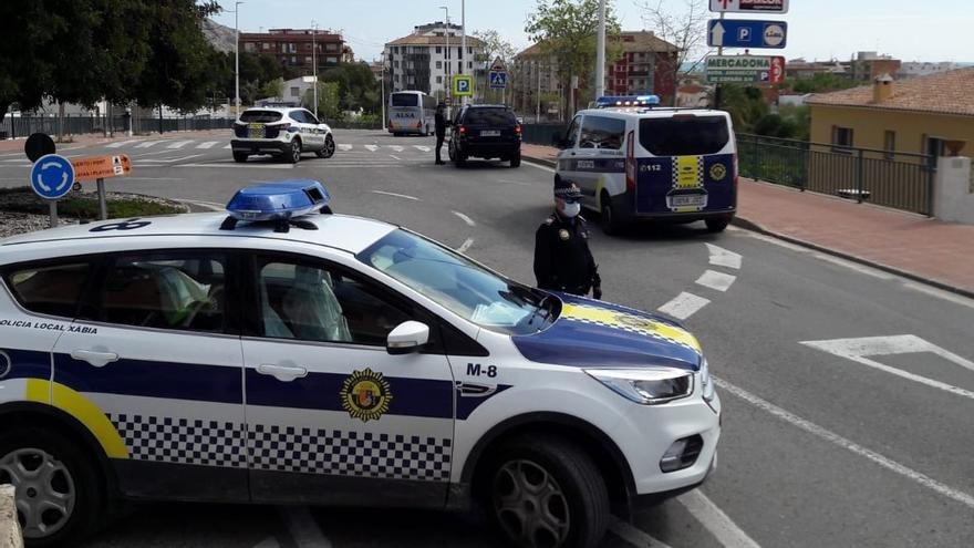 Un control de la Policía Local de Xàbia