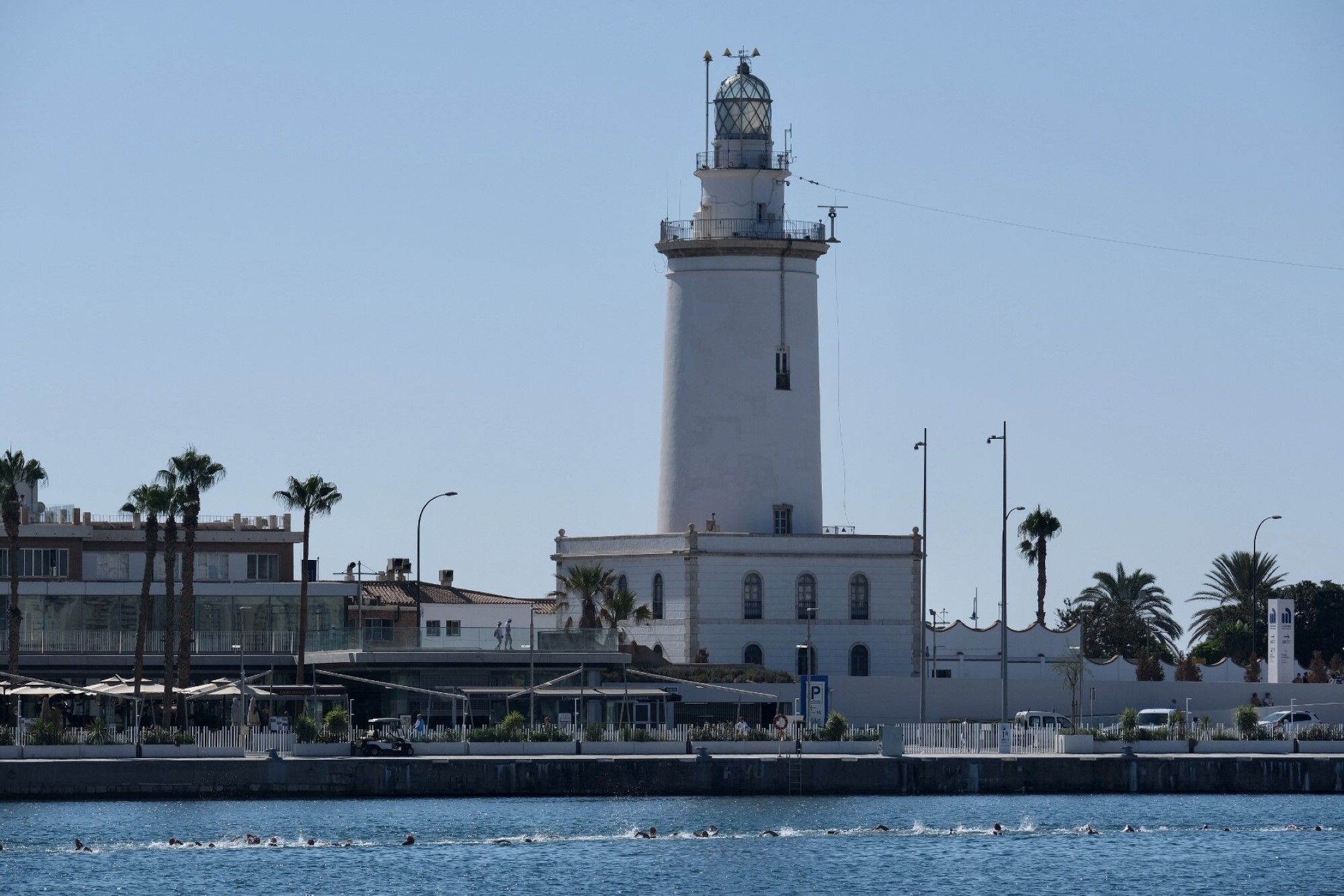 El alcalde De la Torre vuelve a participar en la travesía a nado del Puerto de Málaga
