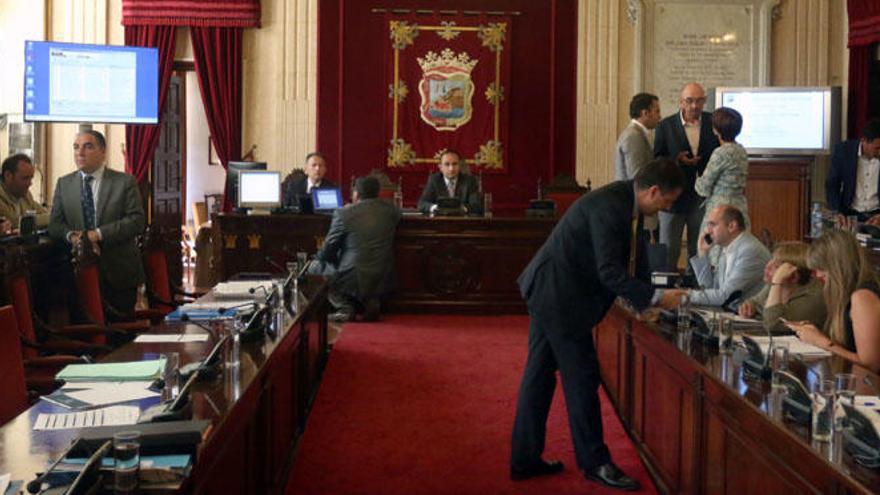 El salón de plenos del Ayuntamiento, instantes antes del inicio de la sesión.