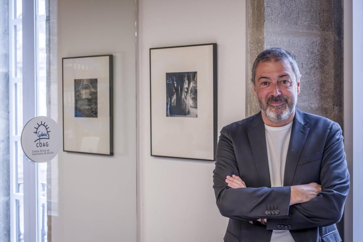 Luciano Alfaya, na sede compostelá do COAG