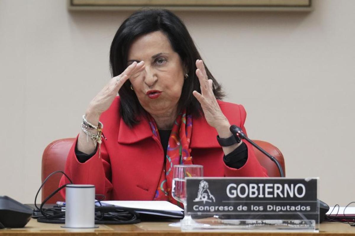 La ministra de Defensa, Margarita Robles, este martes en el Congreso.