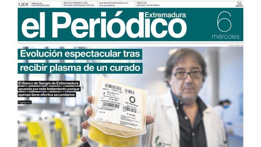 Esta es la portada de EL PERIÓDICO EXTREMADURA correspondiente al día 6 de mayo del 2020