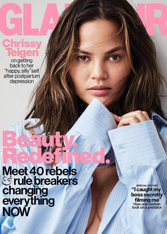 Chrissy Teigen en la portada de la revista Glamour