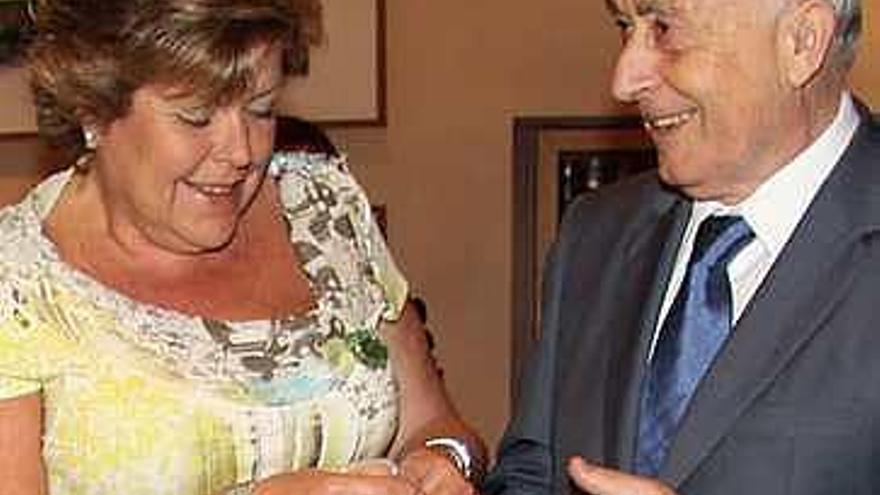 La presidenta y el Síndic, ayer.