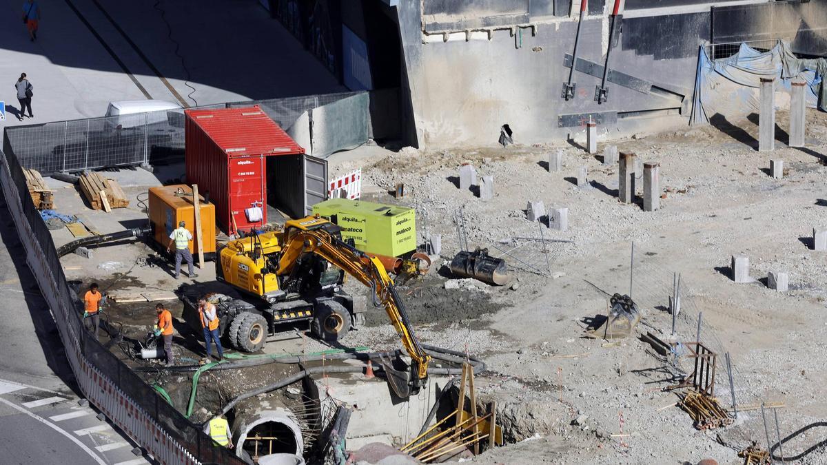 Trabajos para la construcción de la nueva grada de Gol en Balaídos.