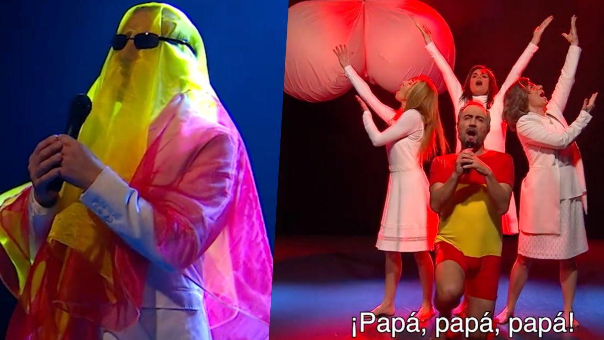 Imágenes de la parodia que &#039;Polònia&#039; hizo de la actuación de Rigoberta Banidni en el Benidorm Fest