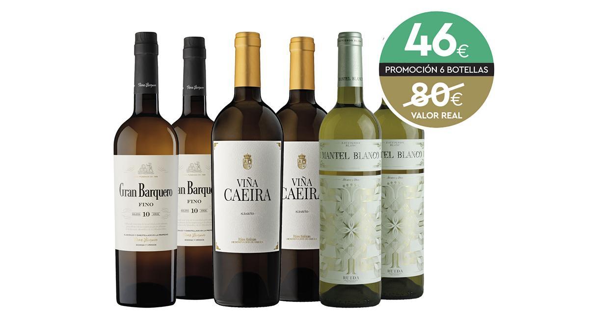 Casa Gourmet presenta esta promoción de seis botellas de vino blanco por 46€ (valorada en 80€).