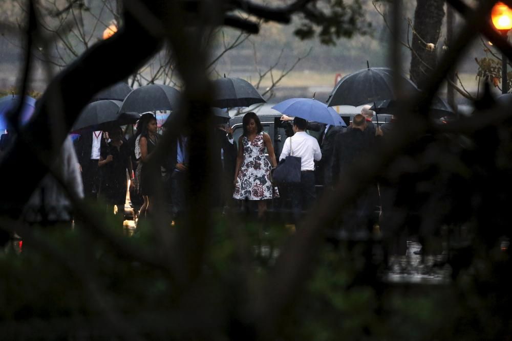 Los Obama visitan La Habana Vieja.