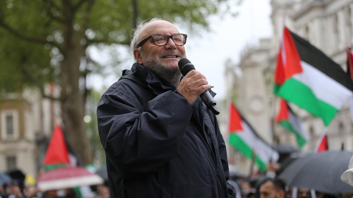 El izquierdista George Galloway durante una manifestación a favor de Palestina