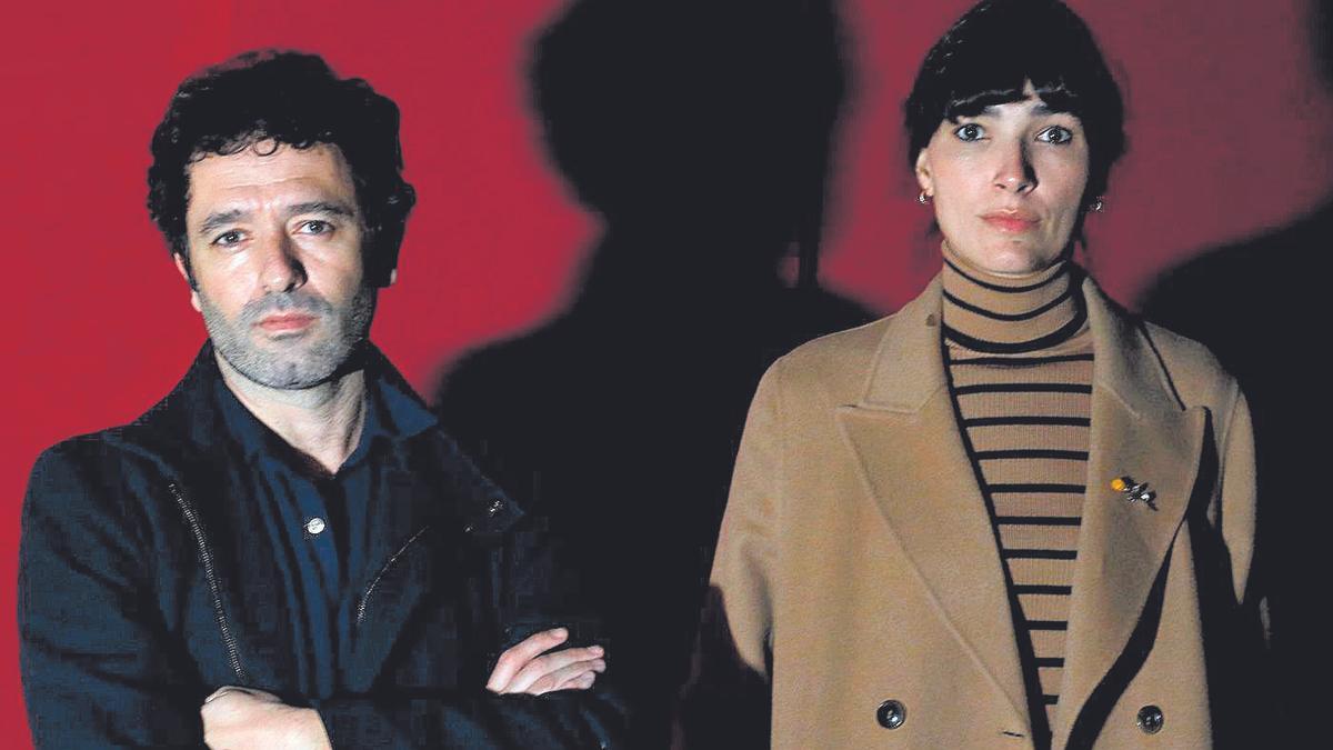 Isabel Peña y Rodrigo Sorogoyen, esta tarde en el Paraninfo.
