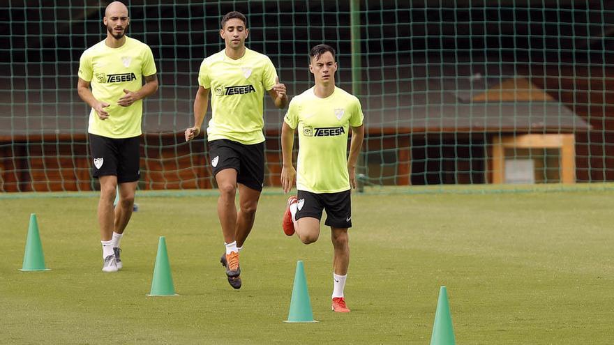 Imagen del entrenamiento matinal de ayer, lunes, en «La Quinta Football».