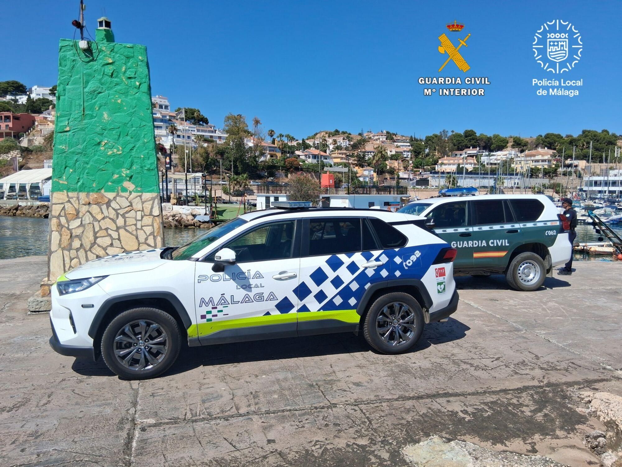 Operativo de control de la Policía Local y la Guardia Civil de Málaga a motos de agua y embarcaciones de recreo
