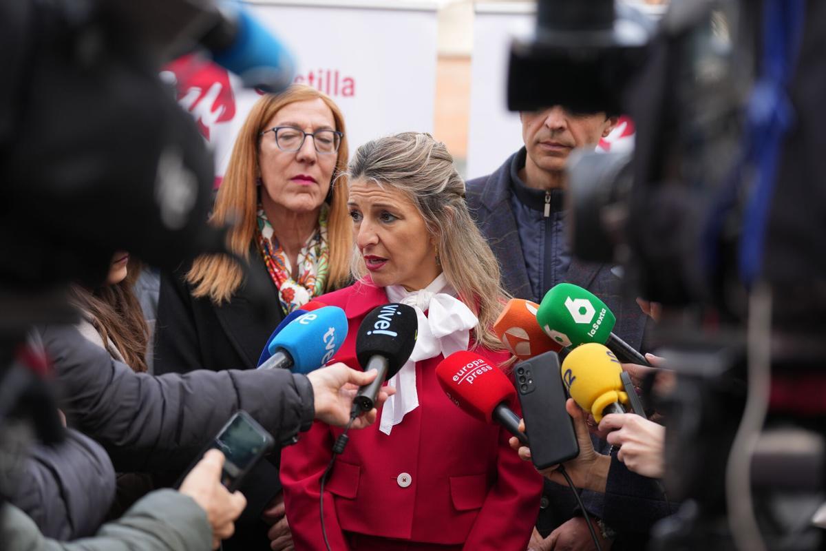 La vicepresidenta segunda del Gobierno y ministra de Trabajo y Economía Social, Yolanda Díaz, este miércoles en Valladolid.