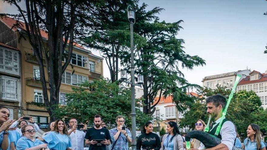 Gondomar despide o ano cunha gaita galega led