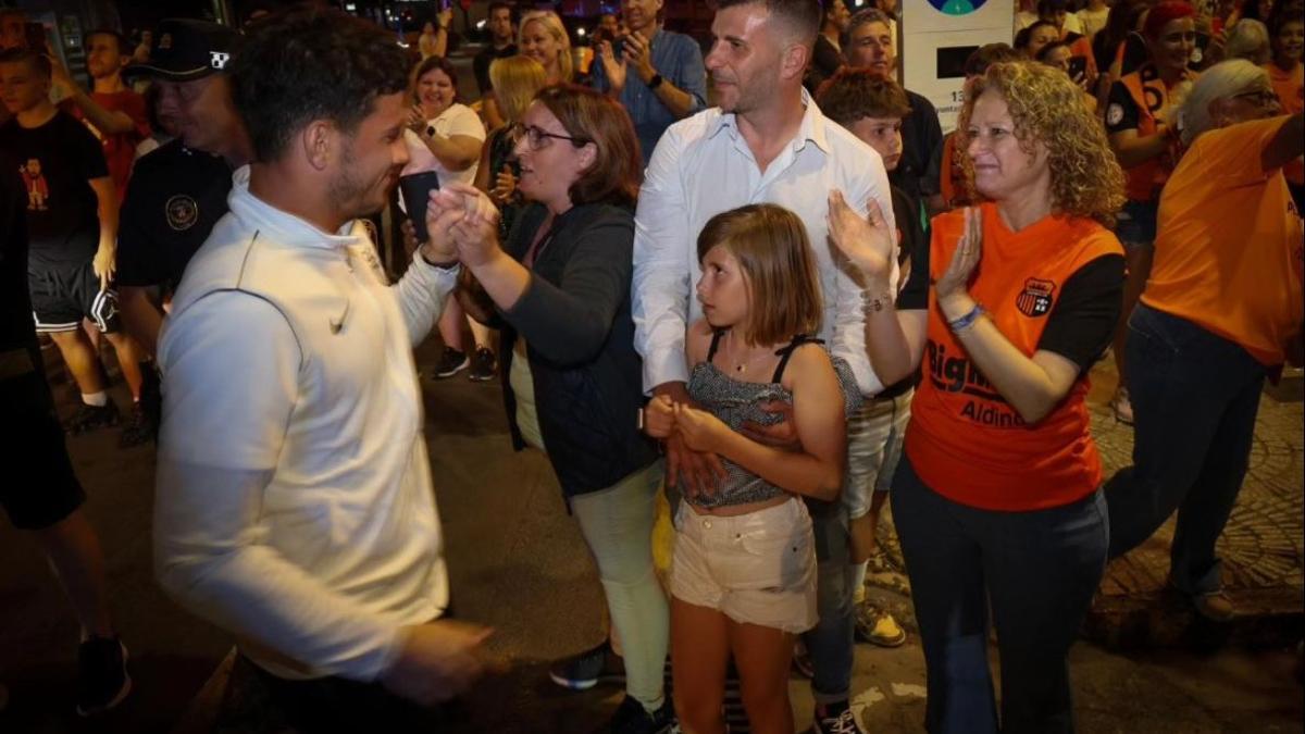 Amparo Folgado, el domingo por la noche en la recepción del Torrent CF.