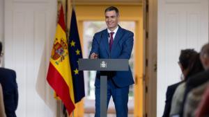 Declaración institucional de Pedro Sánchez en el Complejo de la Moncloa