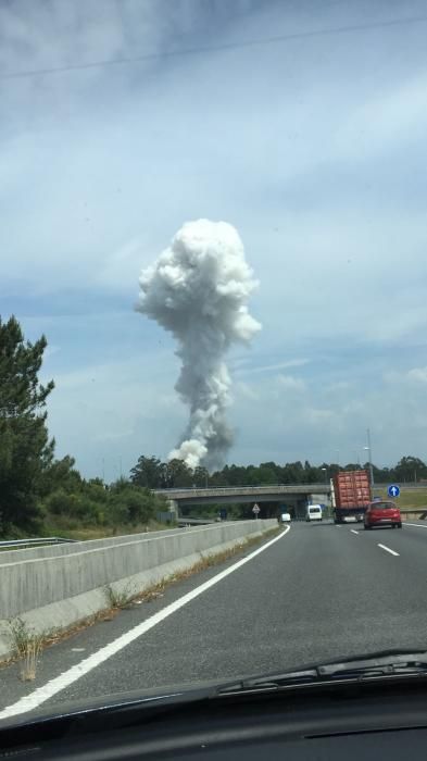 Explosión en un almacén pirotécnico en Tui