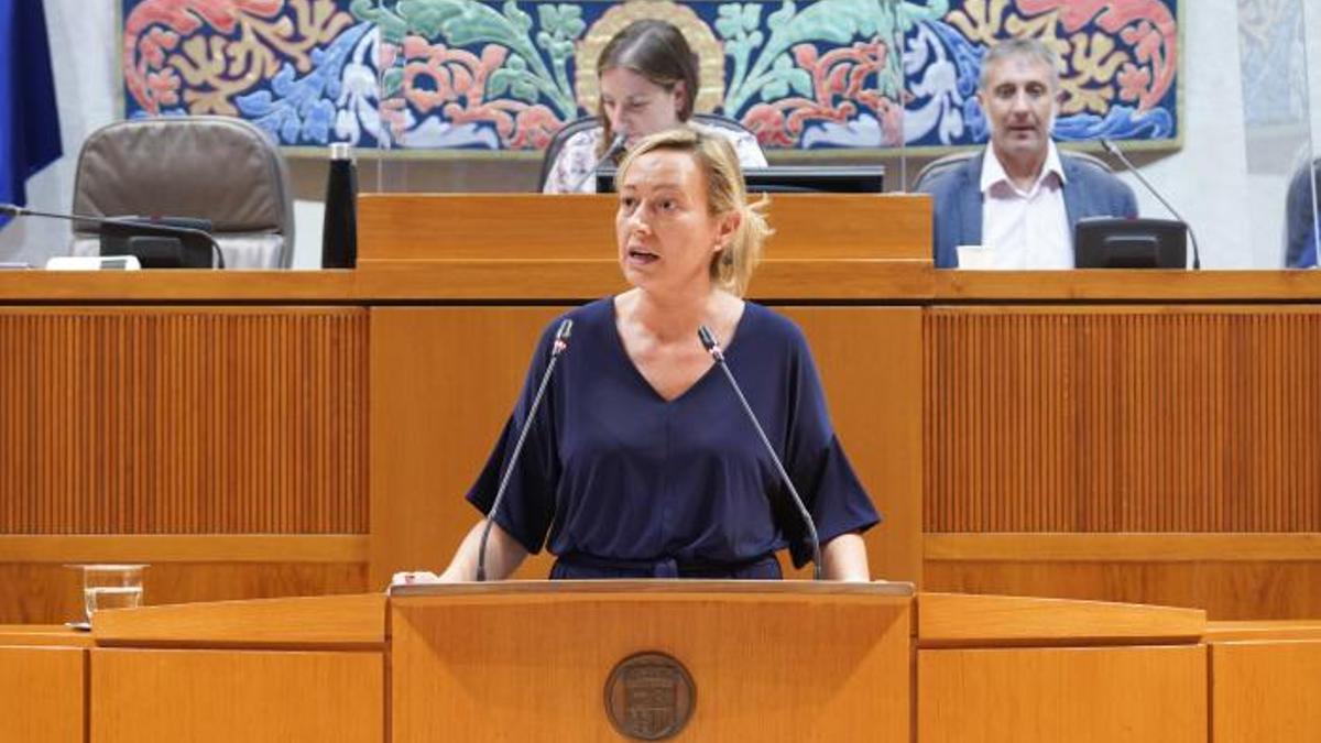 Comparecencia en las Cortes de Aragón de la consejera de Economía, Planificación y Empleo, Marta Gastón.