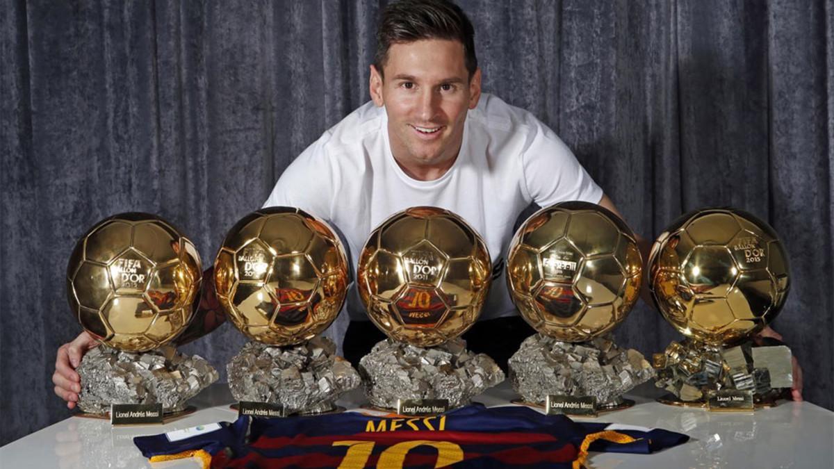 Los cinco balones de Oro de Messi hacen líder al Barça