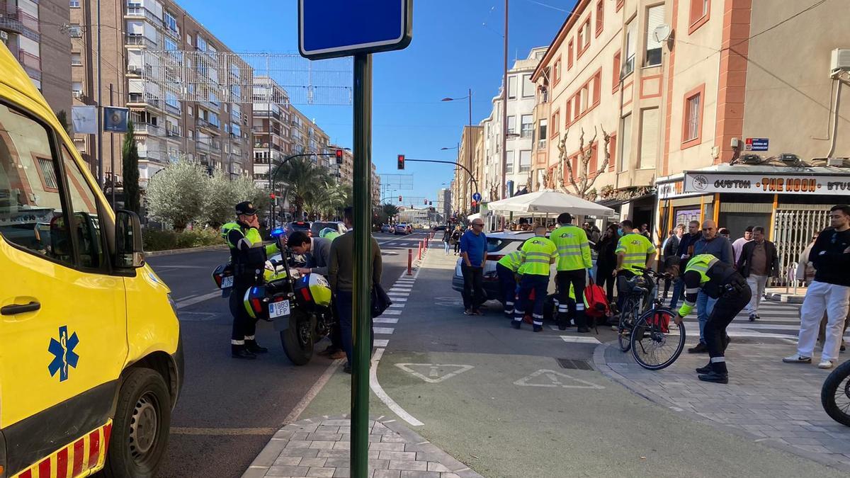 Lugar del atropello, en Murcia