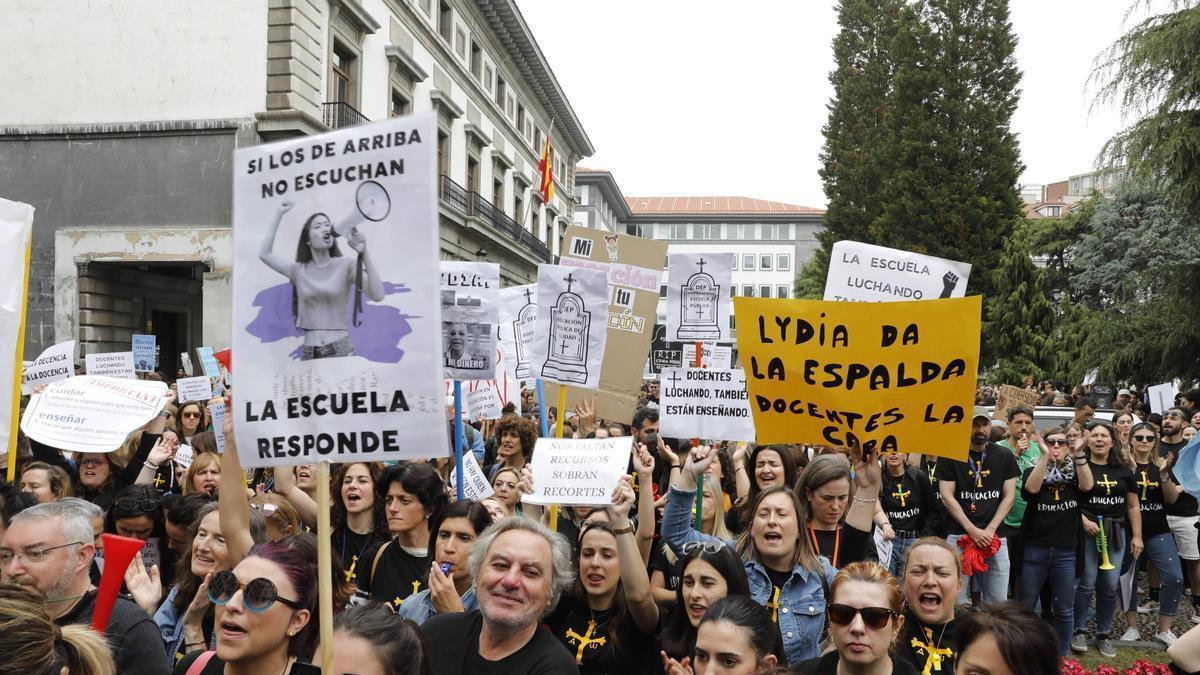 Huelga de profesores en mayo de 2025.