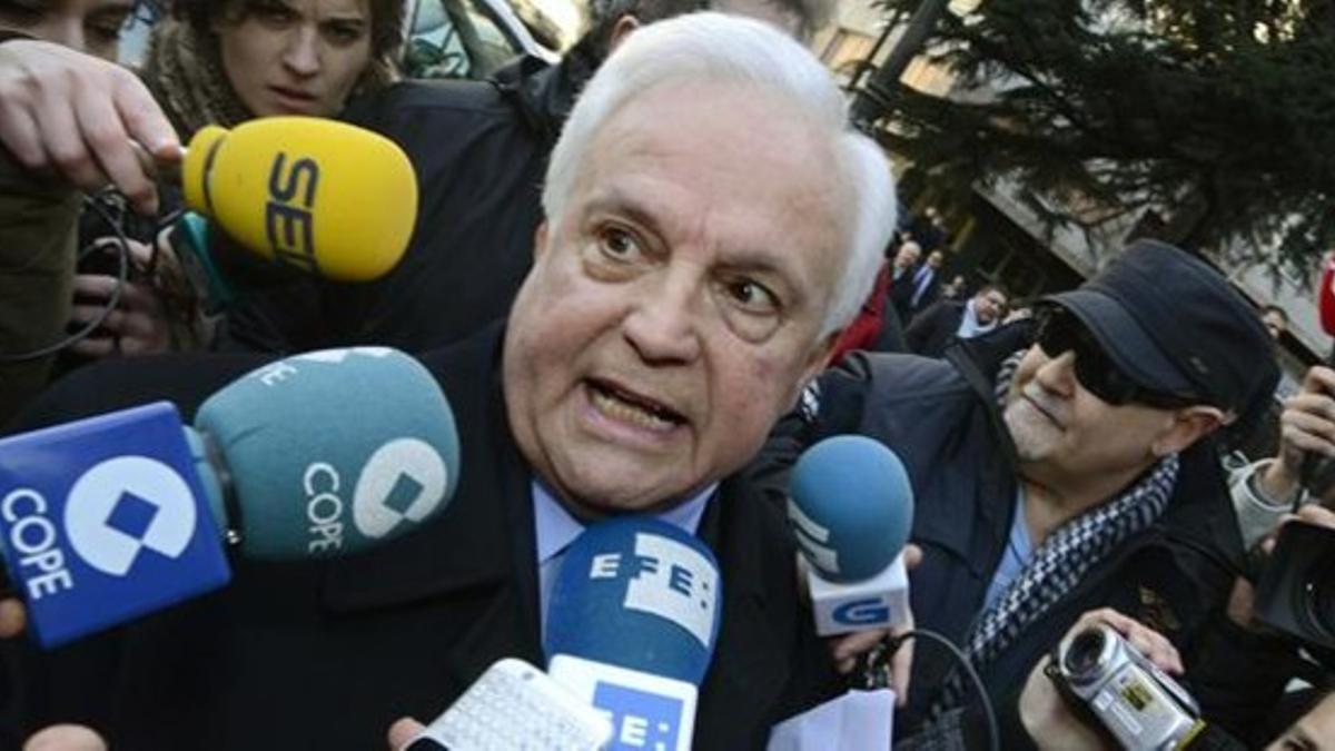 El expresidente de la Diputación de Ourense José Luis Baltar, el pasado 6 de febrero, tras declarar ante el juez.