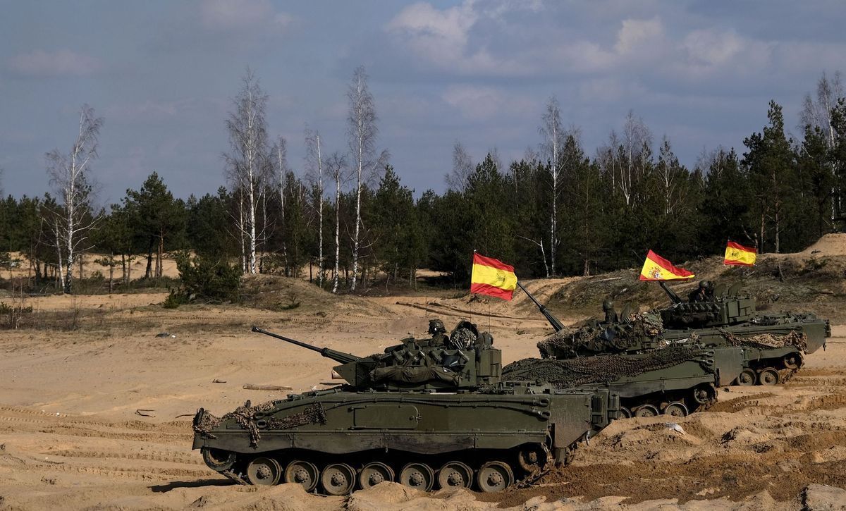 Soldados españoles en un ejercicio militar de la OTAN en Letonia el pasado año.