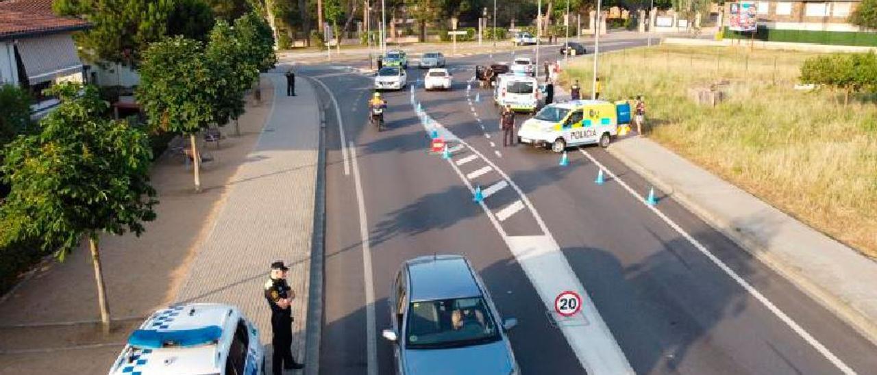 Un control realitzat en conjunt entre els tres cossos policials, a Caldes de Malavella.