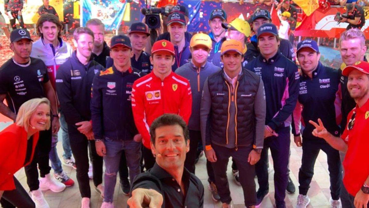 El selfie de los pilotos de F1 con Webber en Melbourne