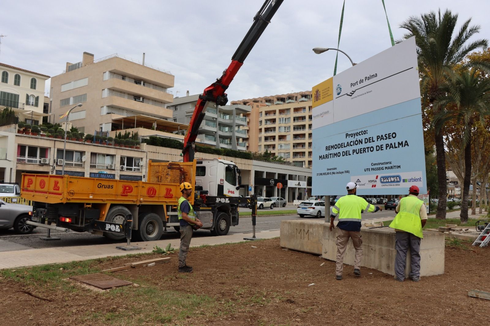 Las fotos del primer día de obras en el Paseo Marítimo de Palma, que se prolongarán durante 20 meses