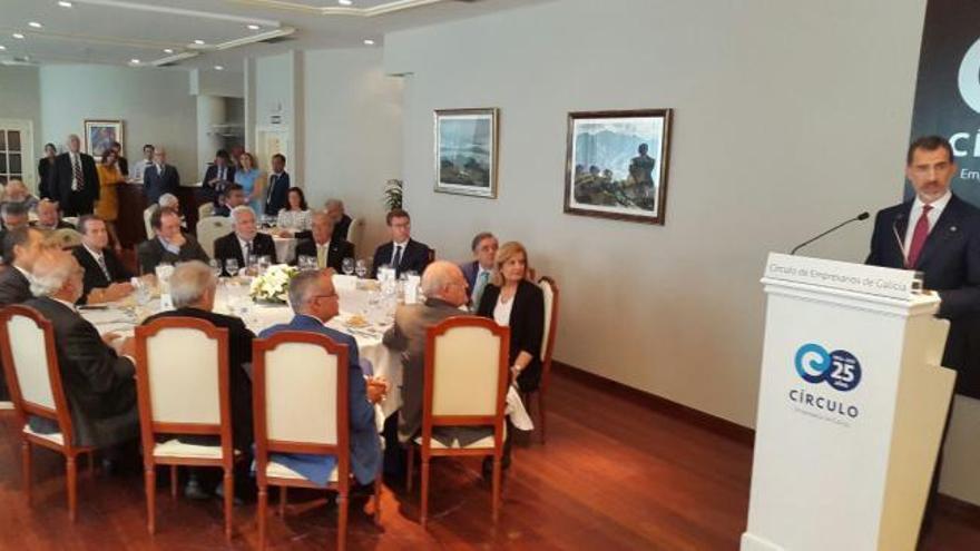Felipe VI destaca el enorme potencial de Galicia en el Círculo de Empresarios