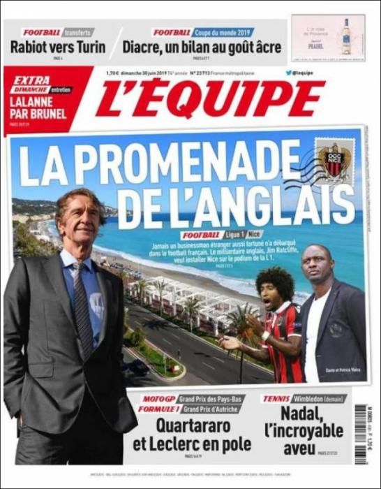 Portada L'ÉQUIPE domingo 30 de junio de 2019