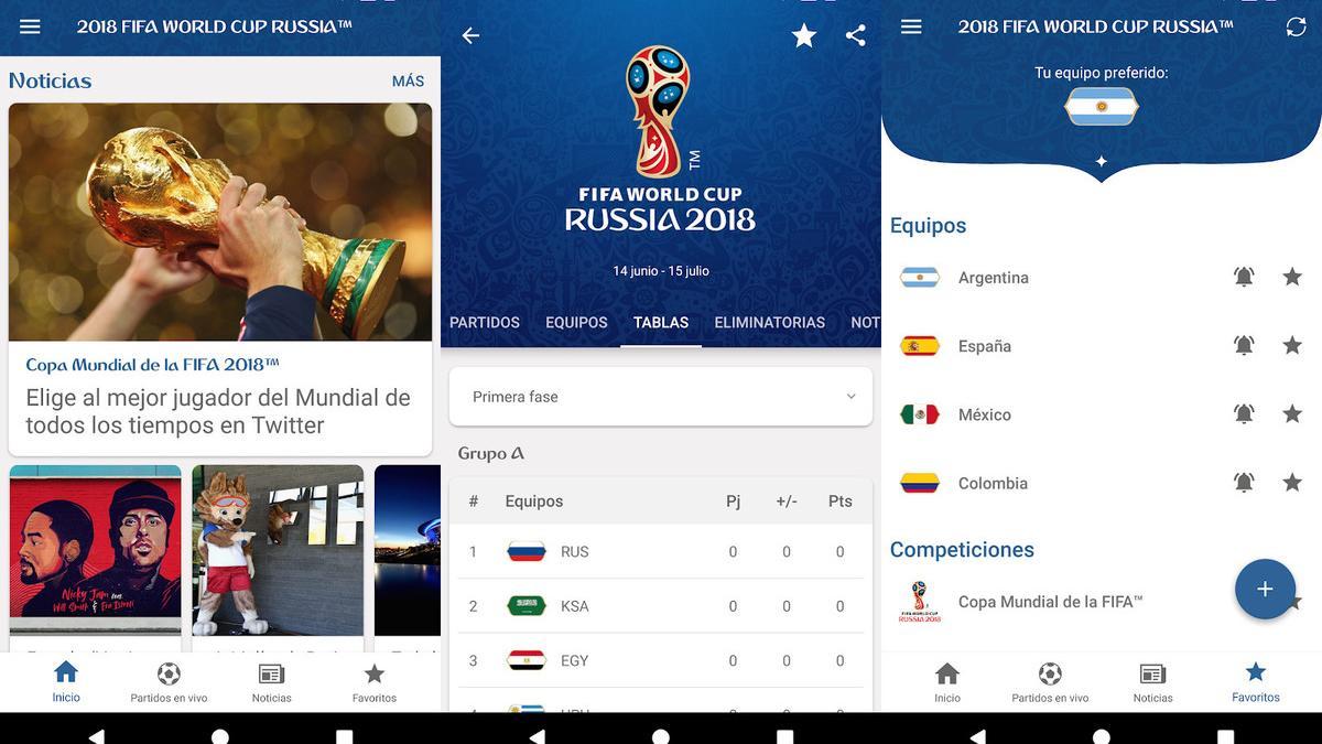 App del Mundial de Fútbol de Rusia 2018 de la FIFA.
