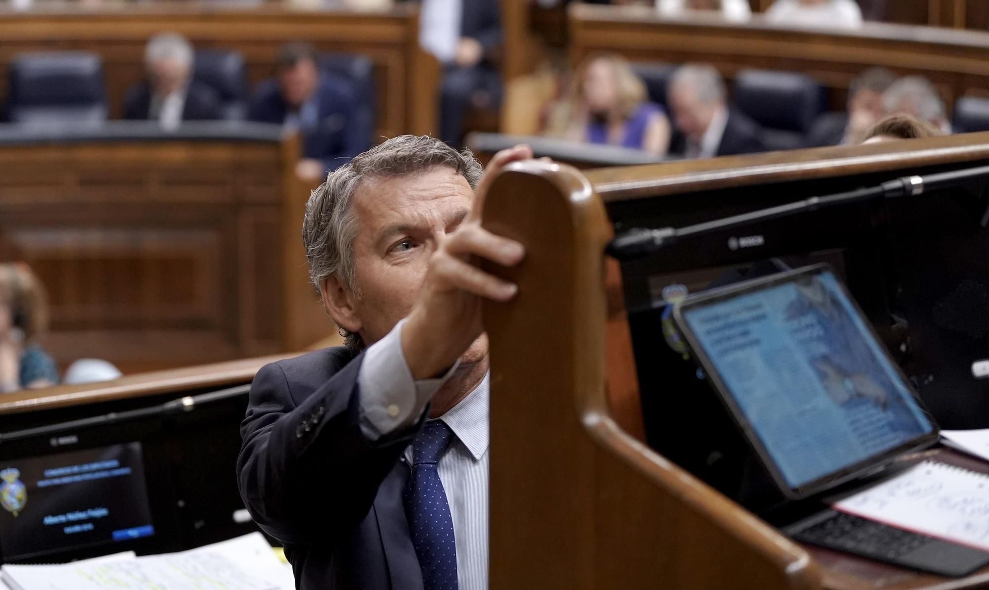 Alberto Núñez Feijóo. Comparecencia de Pedro Sánchez en el Congreso de los Diputados.