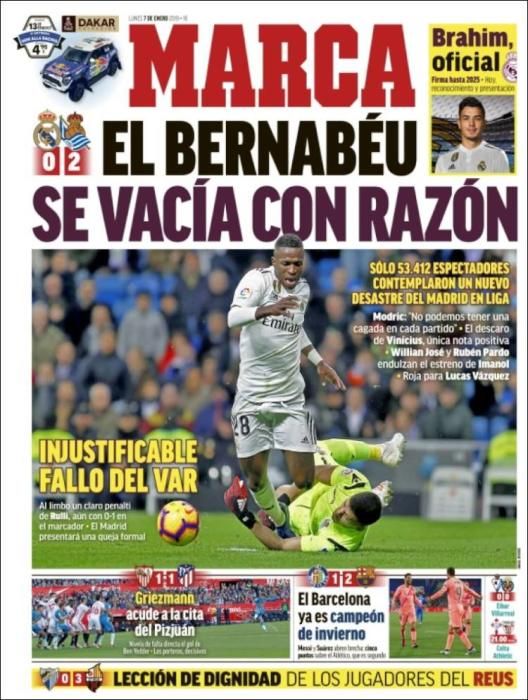 Portada MARCA lunes 7 de enero 2018