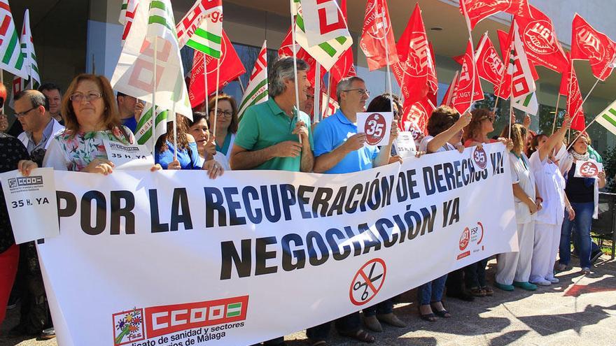 Manifestación en Málaga por la recuperación de derechos y de las 35 horas.