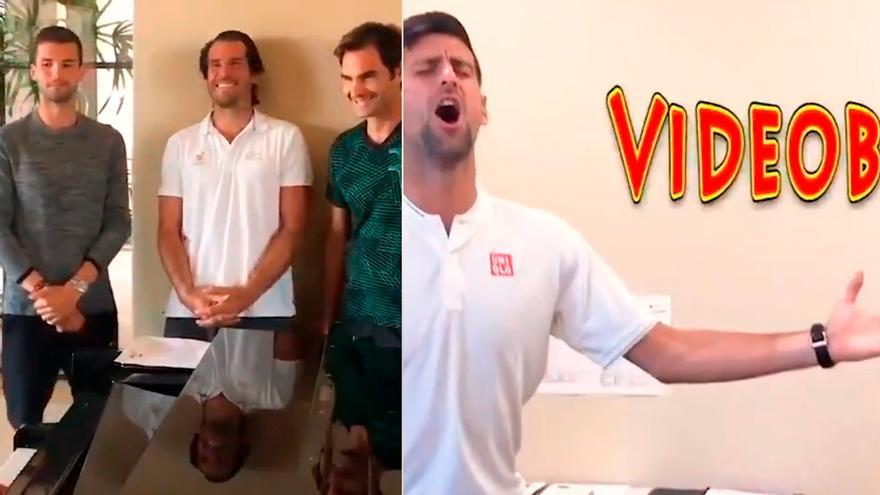 ¡Lo mejor que verás hoy! Federer, Tommy, Grigor y Nole se convierten en... ¿cantantes?
