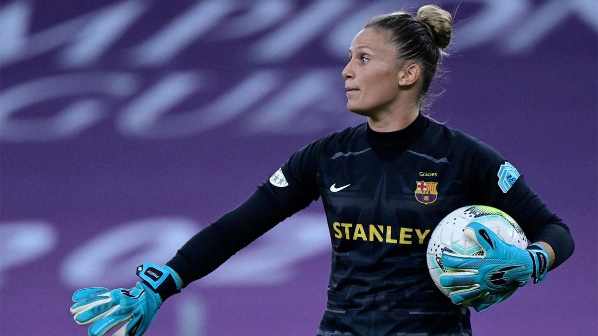 Sandra Paños durante la final de la Champions en Göteborg ante el Chelsea