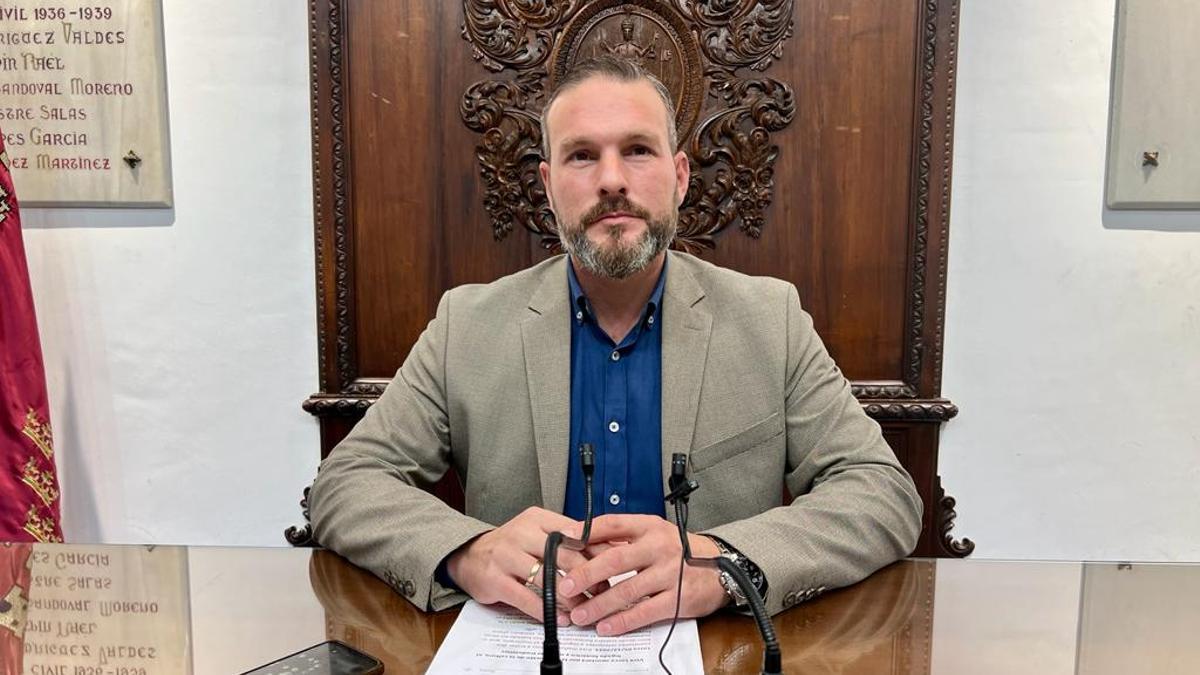 José Martínez, esta mañana en el Ayuntamiento de Lorca.