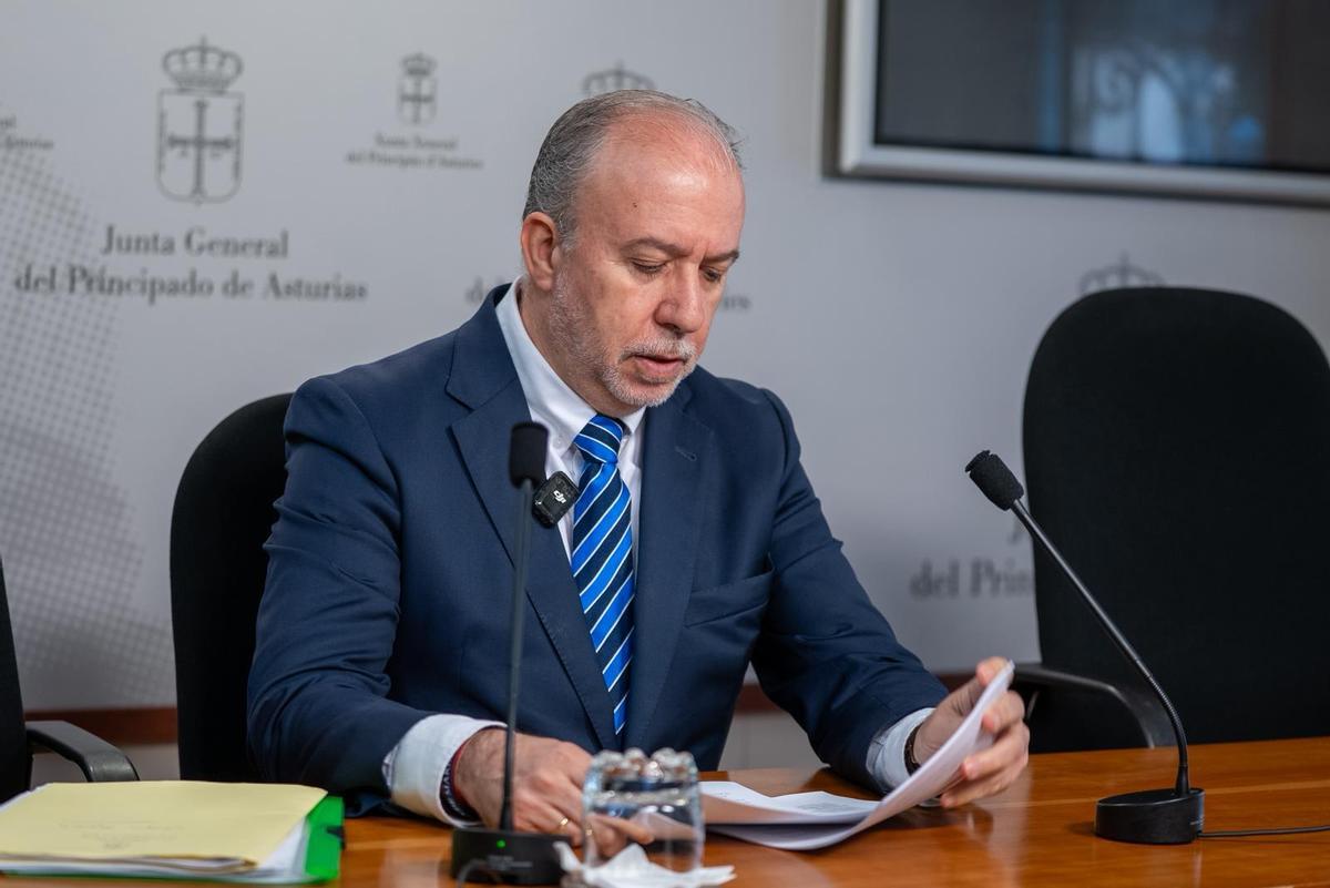 Gonzalo Centeno, en la rueda de prensa de hoy.