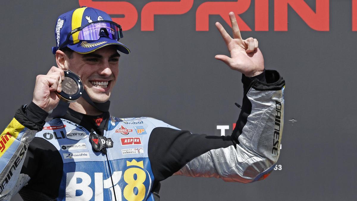 Fermín Aldeguer, en el podio de la carrera al sprint del Gran Premio de Francia